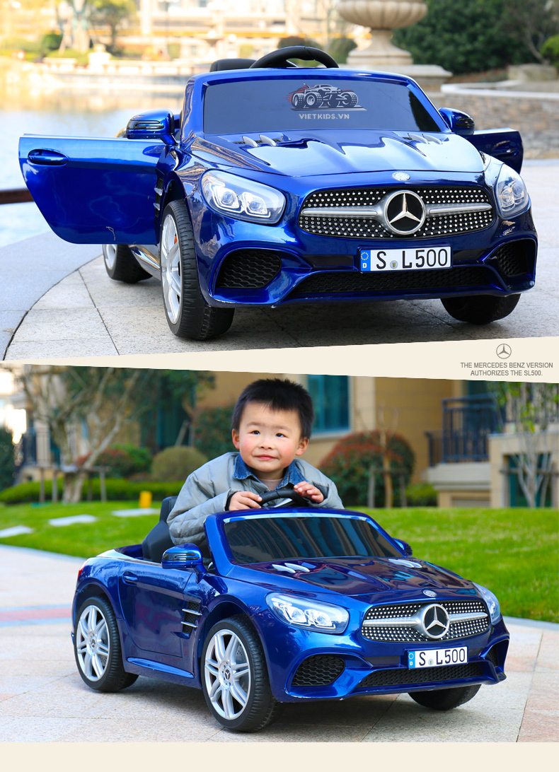 xe ô tô điện trẻ em SL 500 màu xanh dương